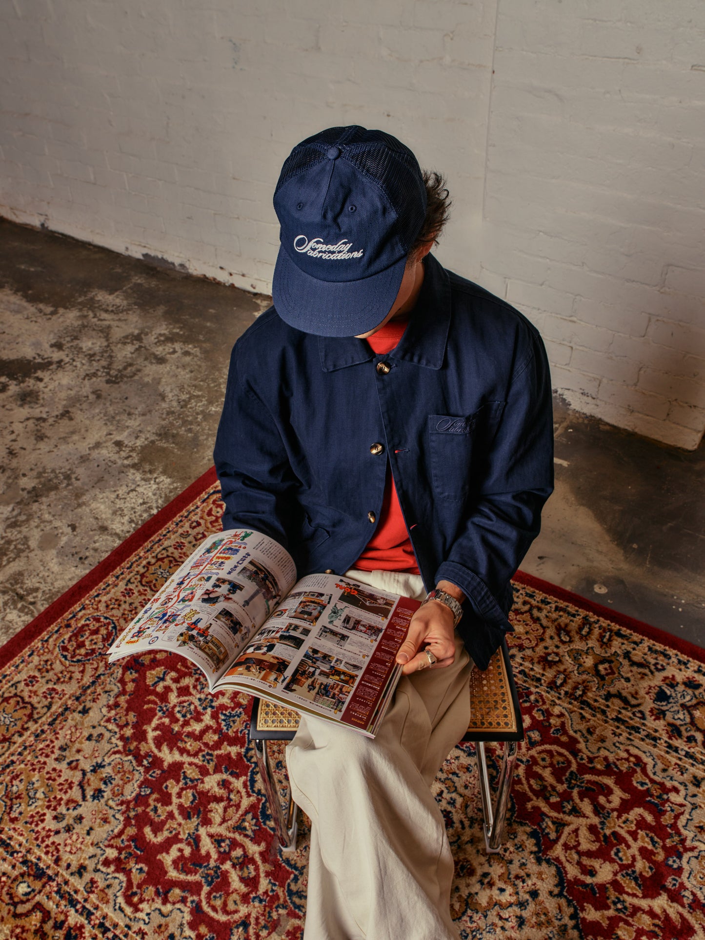 SCRIPT HBT TRUCKER CAP | NAVY