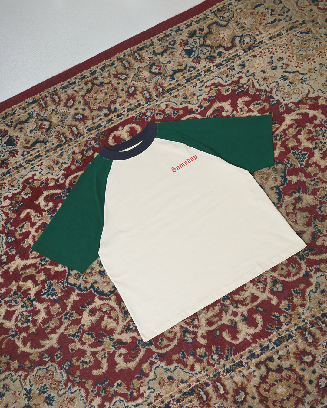 RAGLAN TEE | GREEN & VINTAGE WHITE