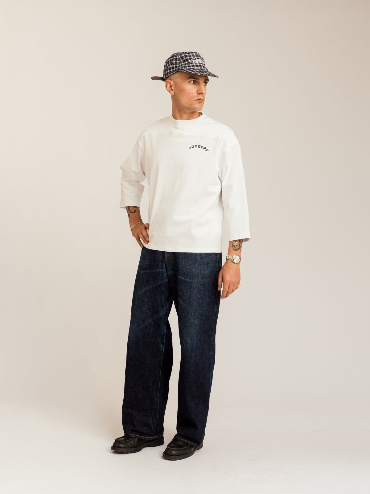 BLEACHER 3/4 SLEEVE TEE | WHITE