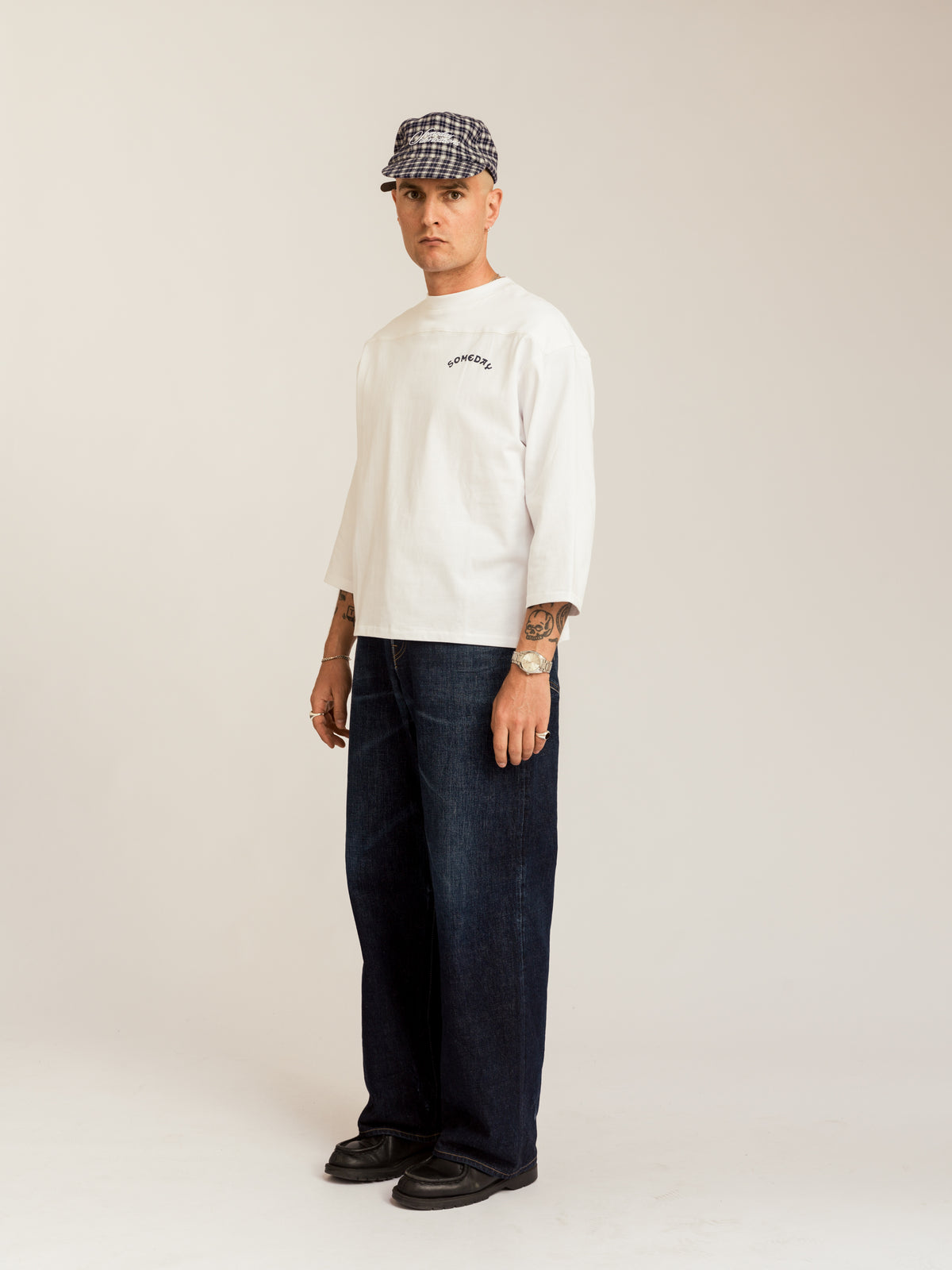 BLEACHER 3/4 SLEEVE TEE | WHITE