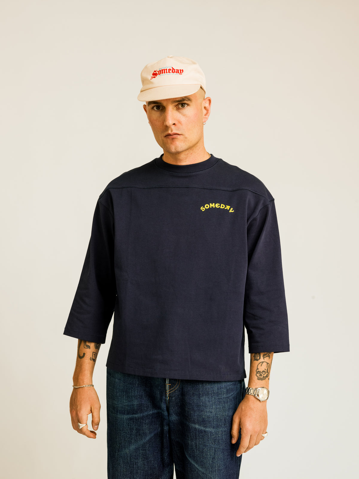 BLEACHER 3/4 SLEEVE TEE | NAVY
