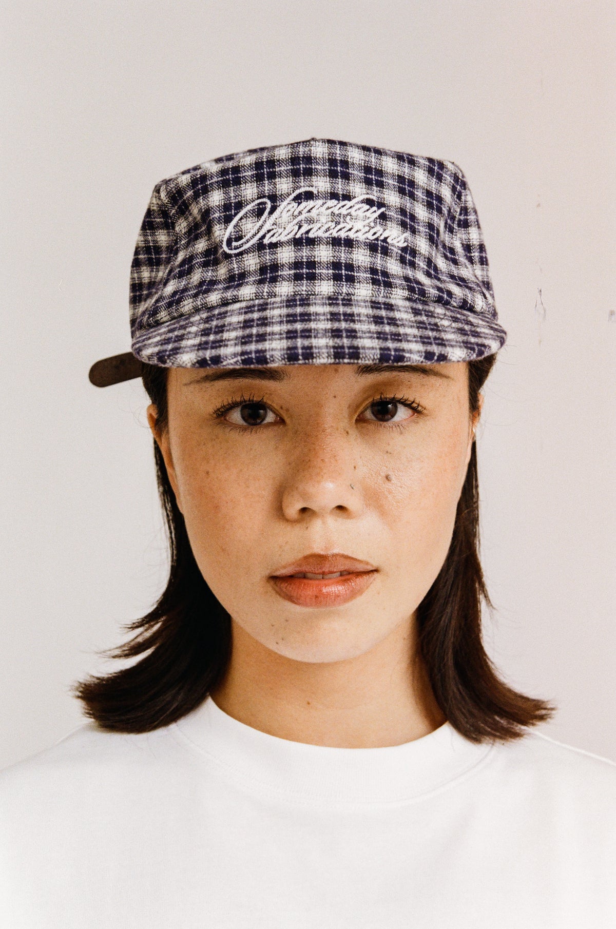PLAID SCRIPT BALLCAP | NAVY BRUSHED TWILL