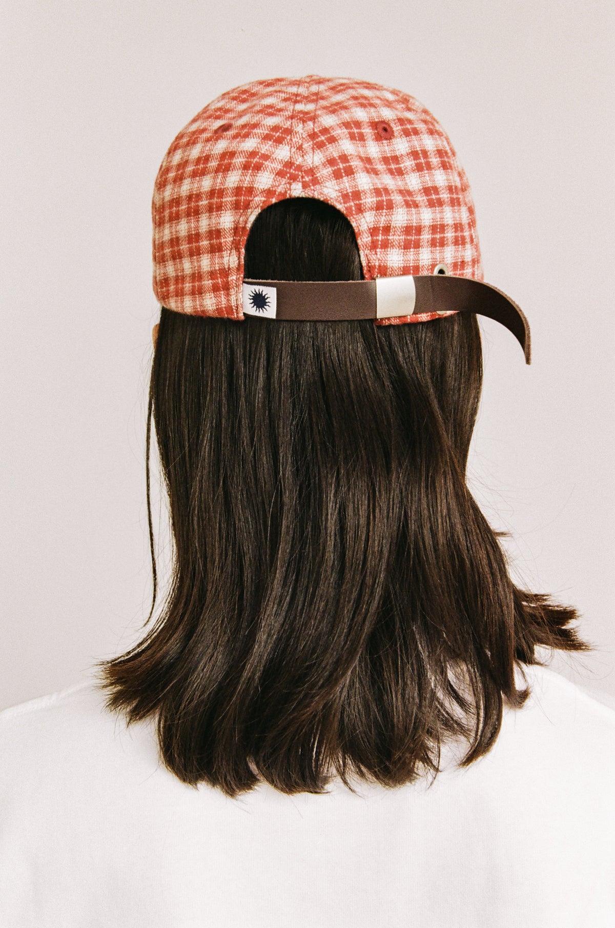 PLAID SCRIPT BALLCAP | RED BRUSHED TWILL