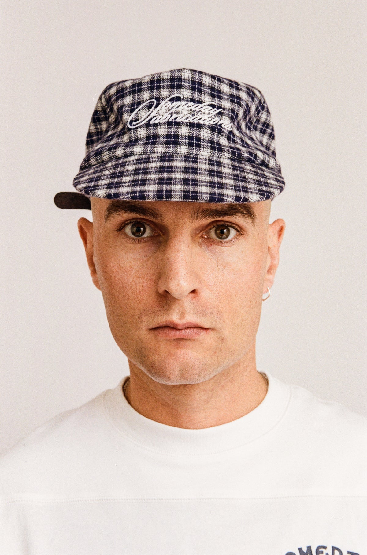 PLAID SCRIPT BALLCAP | NAVY BRUSHED TWILL