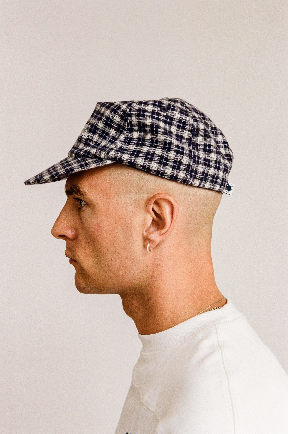 PLAID SCRIPT BALLCAP | NAVY BRUSHED TWILL