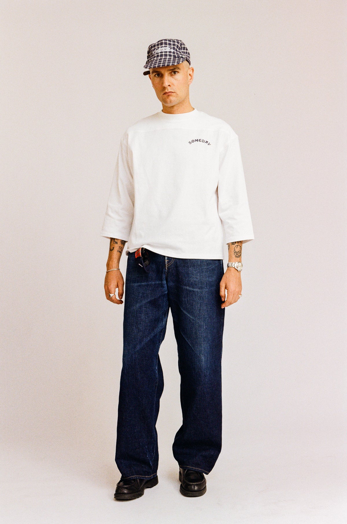BLEACHER 3/4 SLEEVE TEE | WHITE