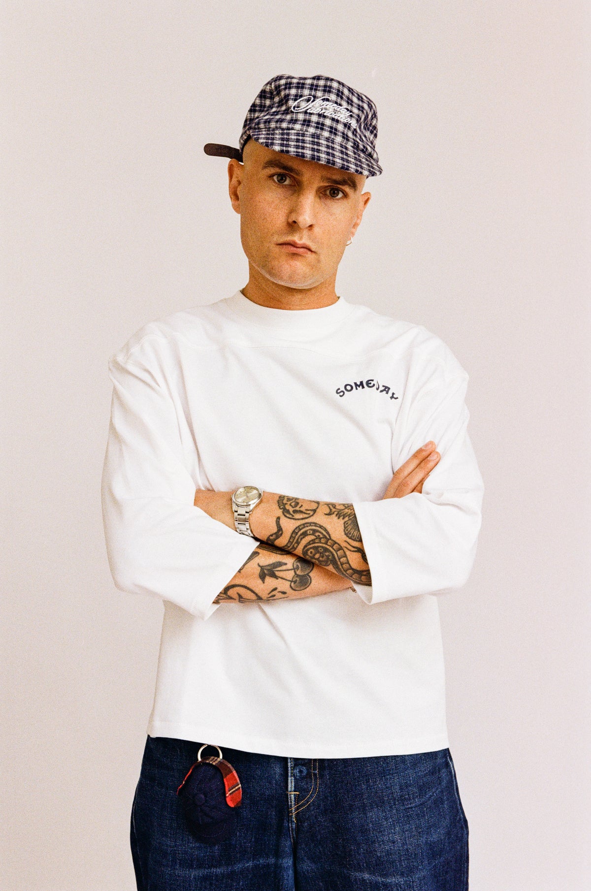 BLEACHER 3/4 SLEEVE TEE | WHITE
