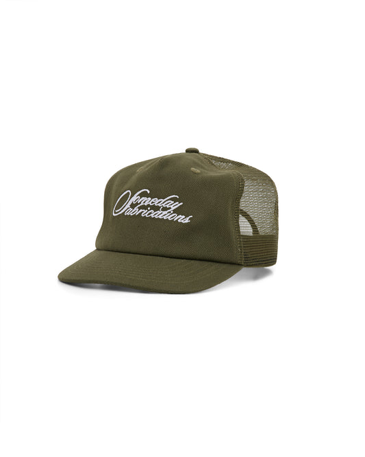 SCRIPT HBT TRUCKER CAP | OLIVE