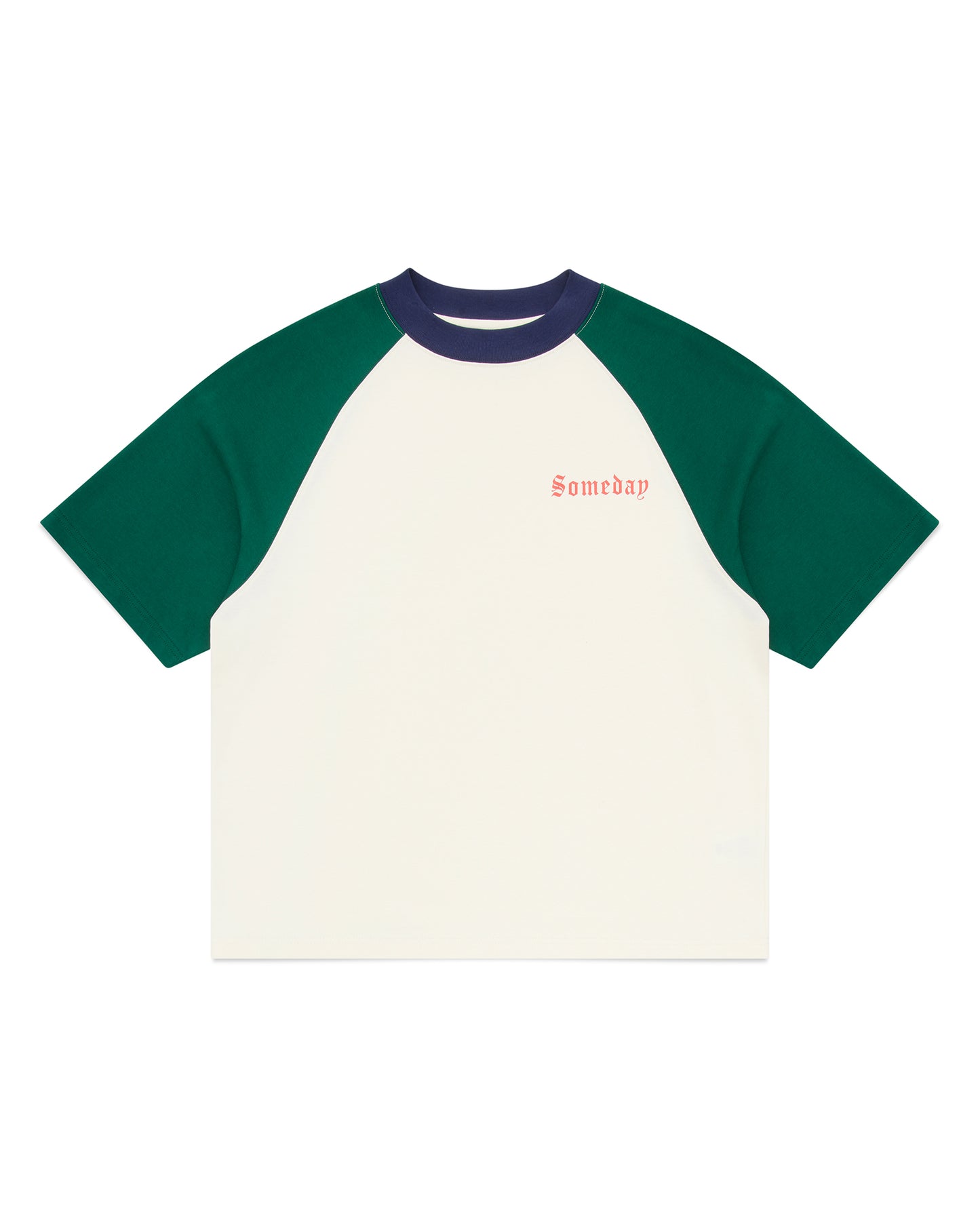 RAGLAN TEE | GREEN & VINTAGE WHITE