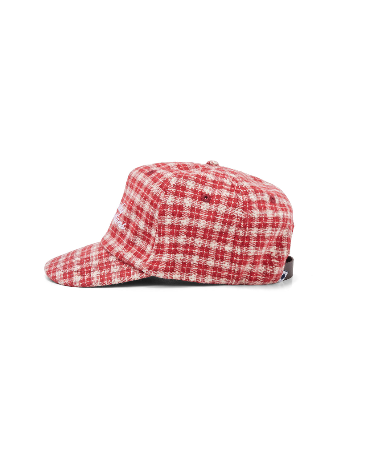 PLAID SCRIPT BALLCAP | RED BRUSHED TWILL