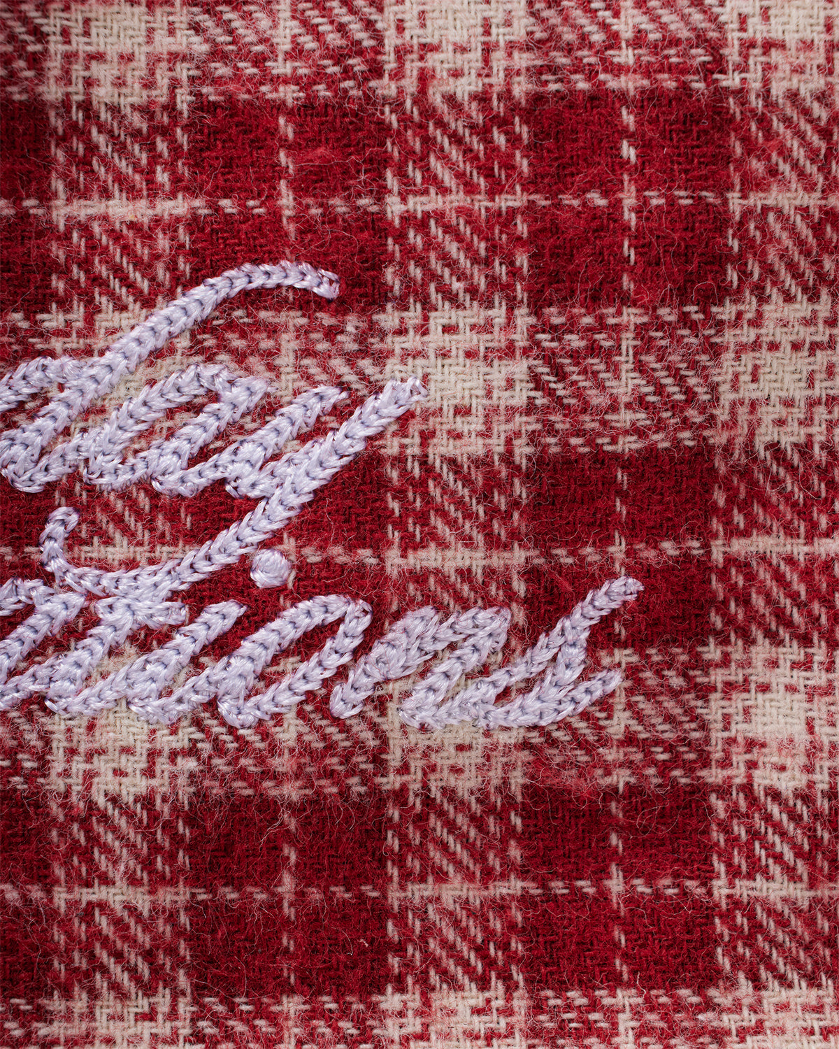 PLAID SCRIPT BALLCAP | RED BRUSHED TWILL