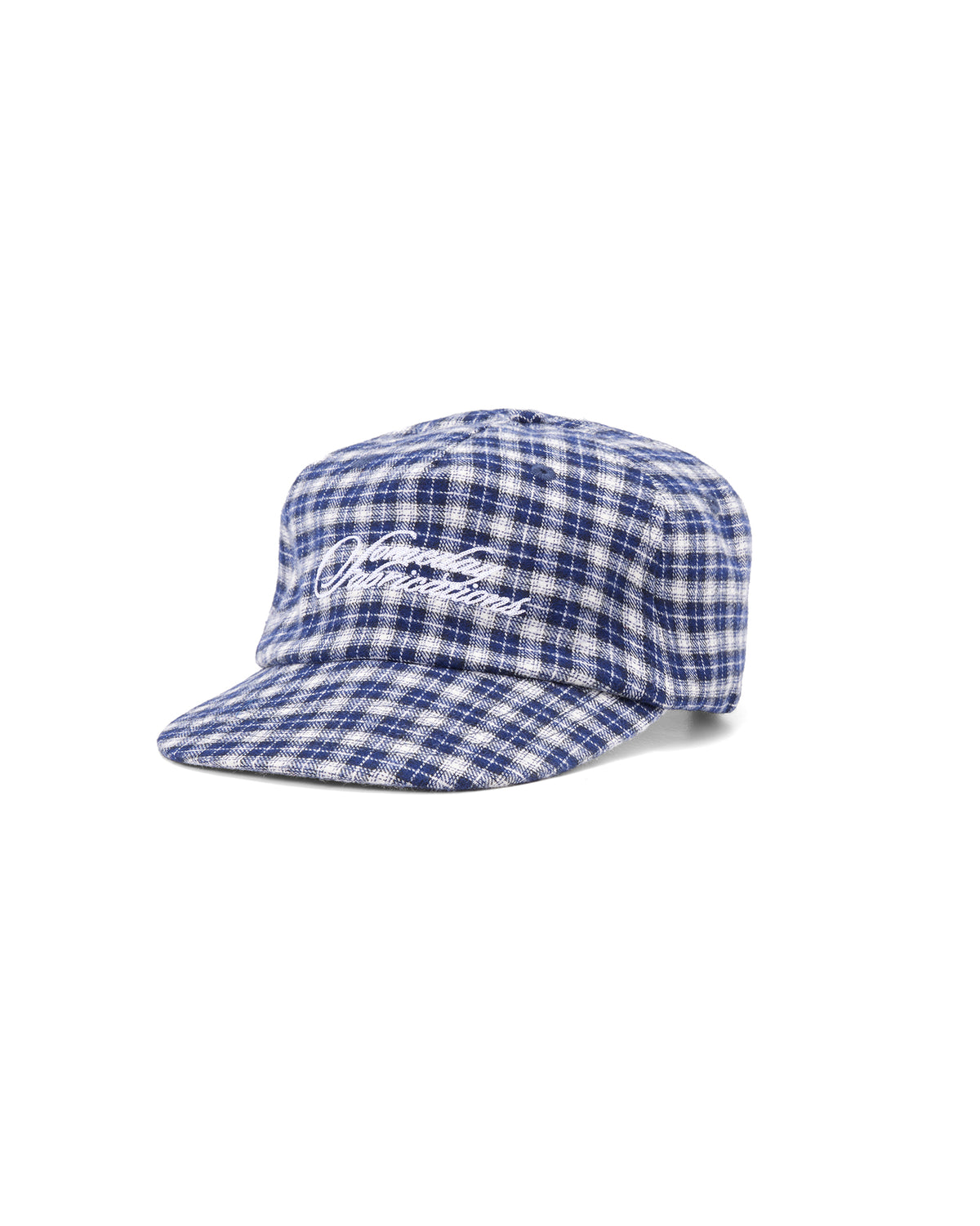 PLAID SCRIPT BALLCAP | NAVY BRUSHED TWILL