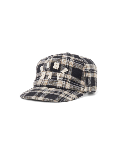 SPELLOUT BALLCAP | BLACK WOOL PLAID
