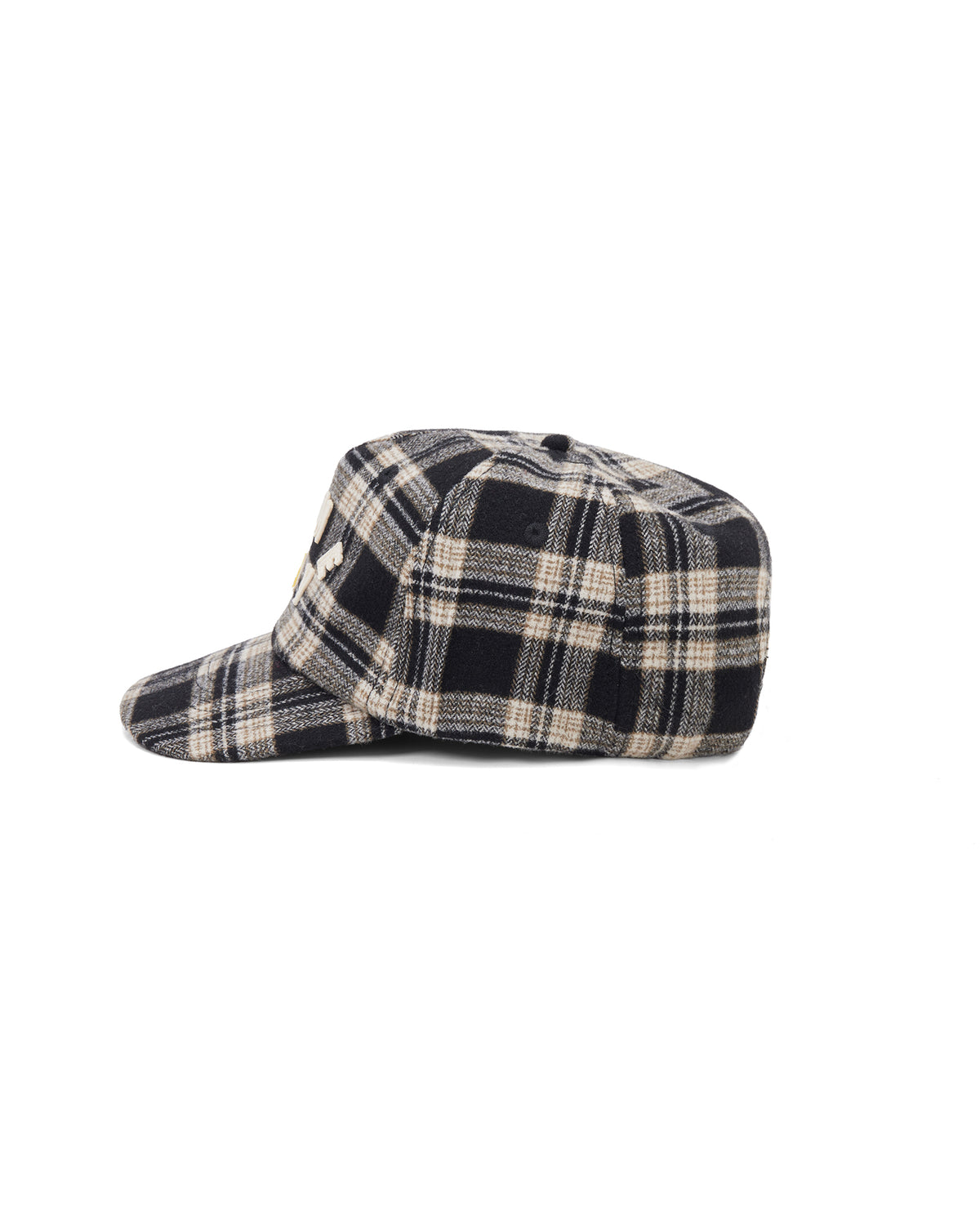 SPELLOUT BALLCAP | BLACK WOOL PLAID